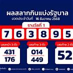 ตรวจหวยงวดวันที่ 1 มิถุนายน 2560